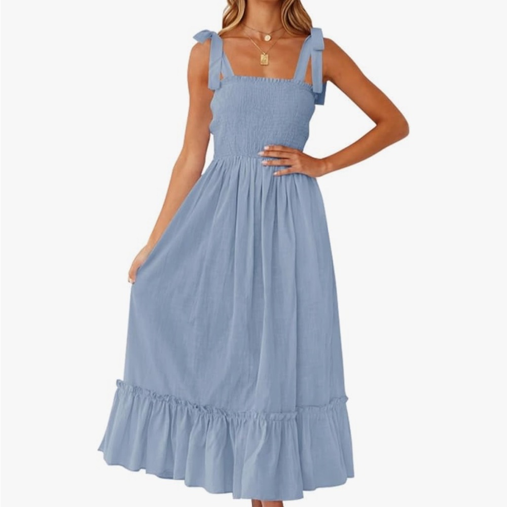 ZESICA Blue Maxi Dress /maternity dress